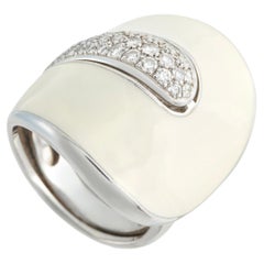 Roberto Coin 18K White Gold Diamond and Enamel Ring RC32-050526