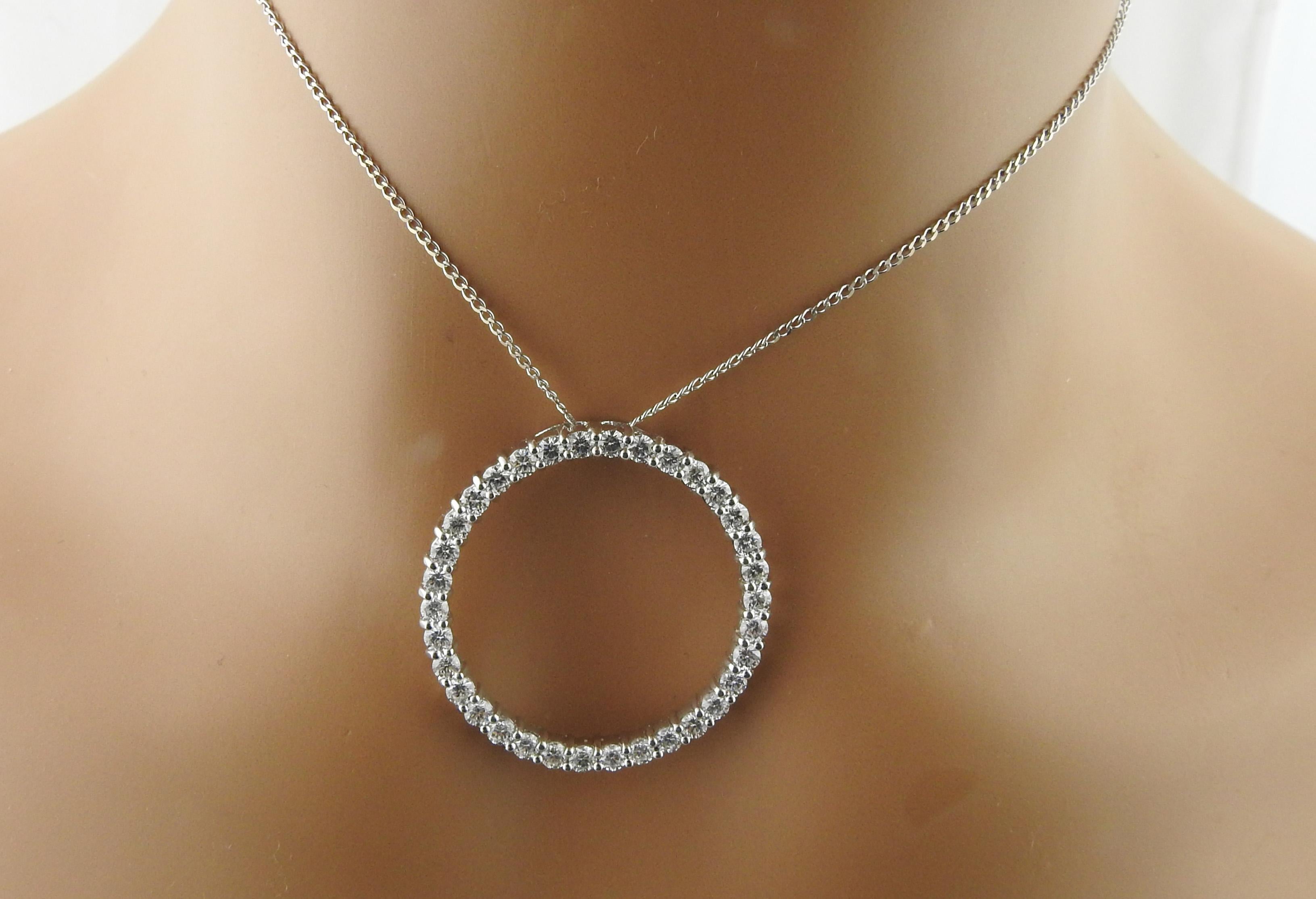 Roberto Coin 18K White Gold Diamond Circle of Life Pendant 1.03cts 6