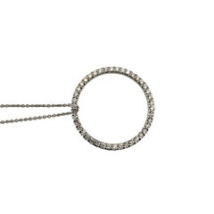 Roberto Coin 18K White Gold & Diamond Circle of Life Pendant Necklace #18059