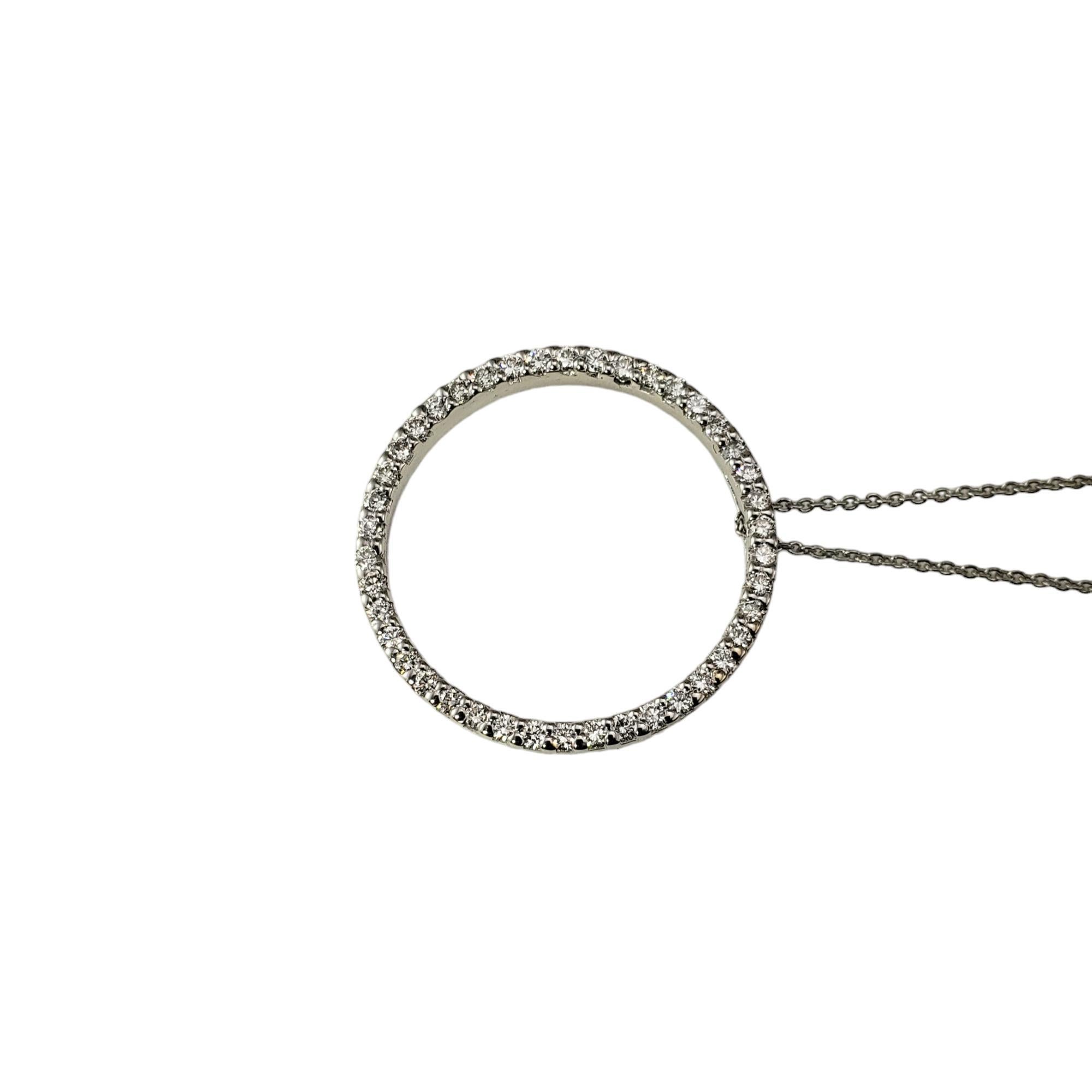 Brilliant Cut Roberto Coin 18K White Gold & Diamond Circle of Life Pendant Necklace #18059 For Sale