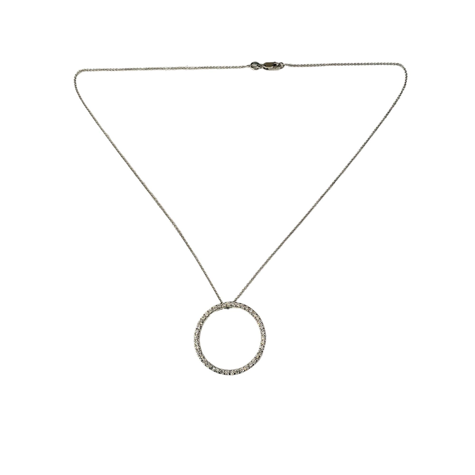 Roberto Coin 18K White Gold & Diamond Circle of Life Pendant Necklace #18059 In Good Condition For Sale In Washington Depot, CT