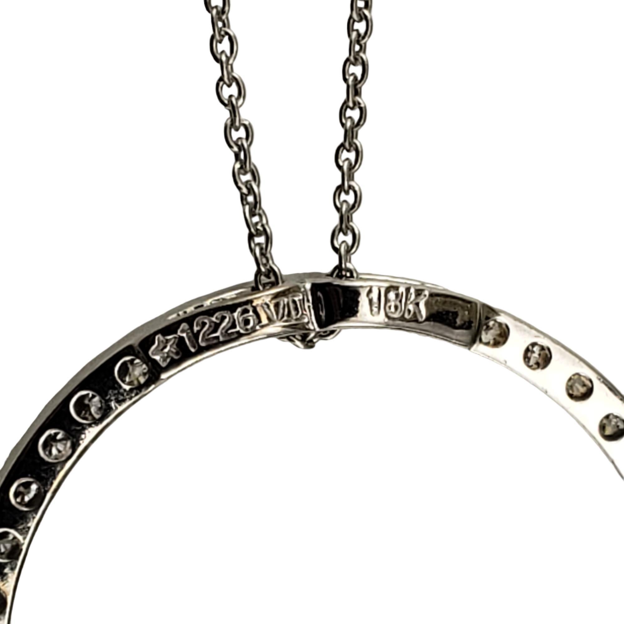Women's Roberto Coin 18K White Gold & Diamond Circle of Life Pendant Necklace #18059 For Sale