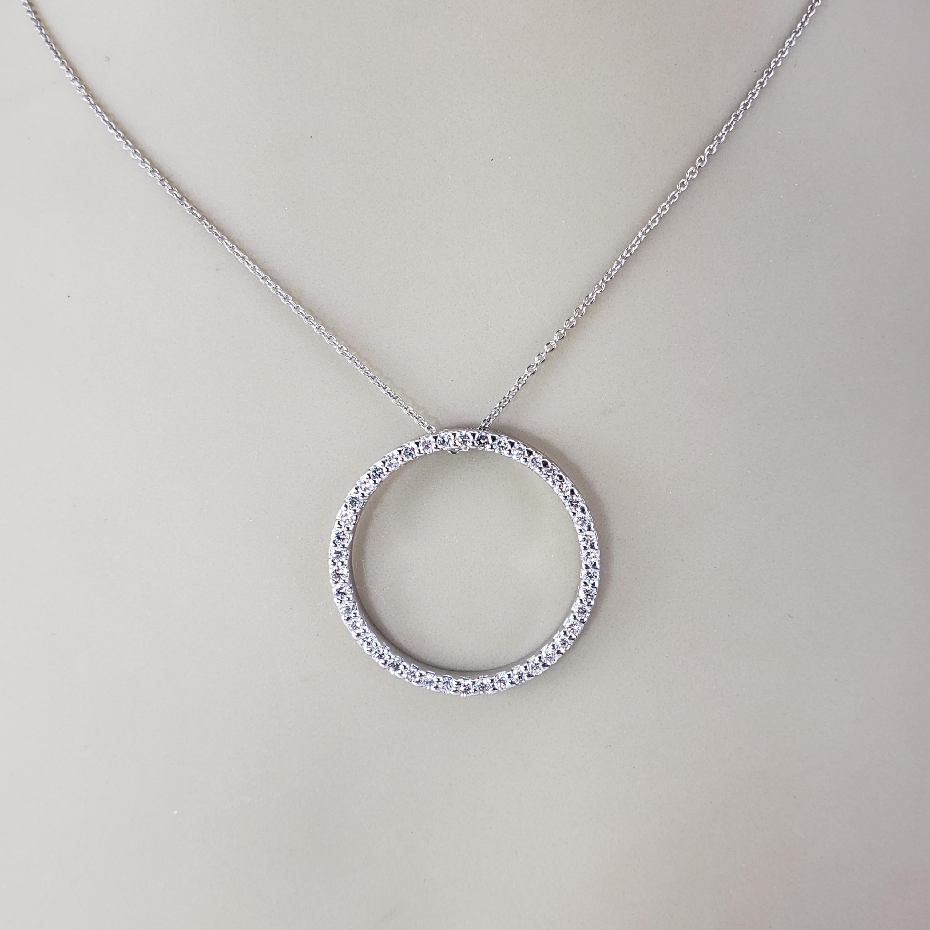 Roberto Coin 18K White Gold & Diamond Circle of Life Pendant Necklace #18059 For Sale 3