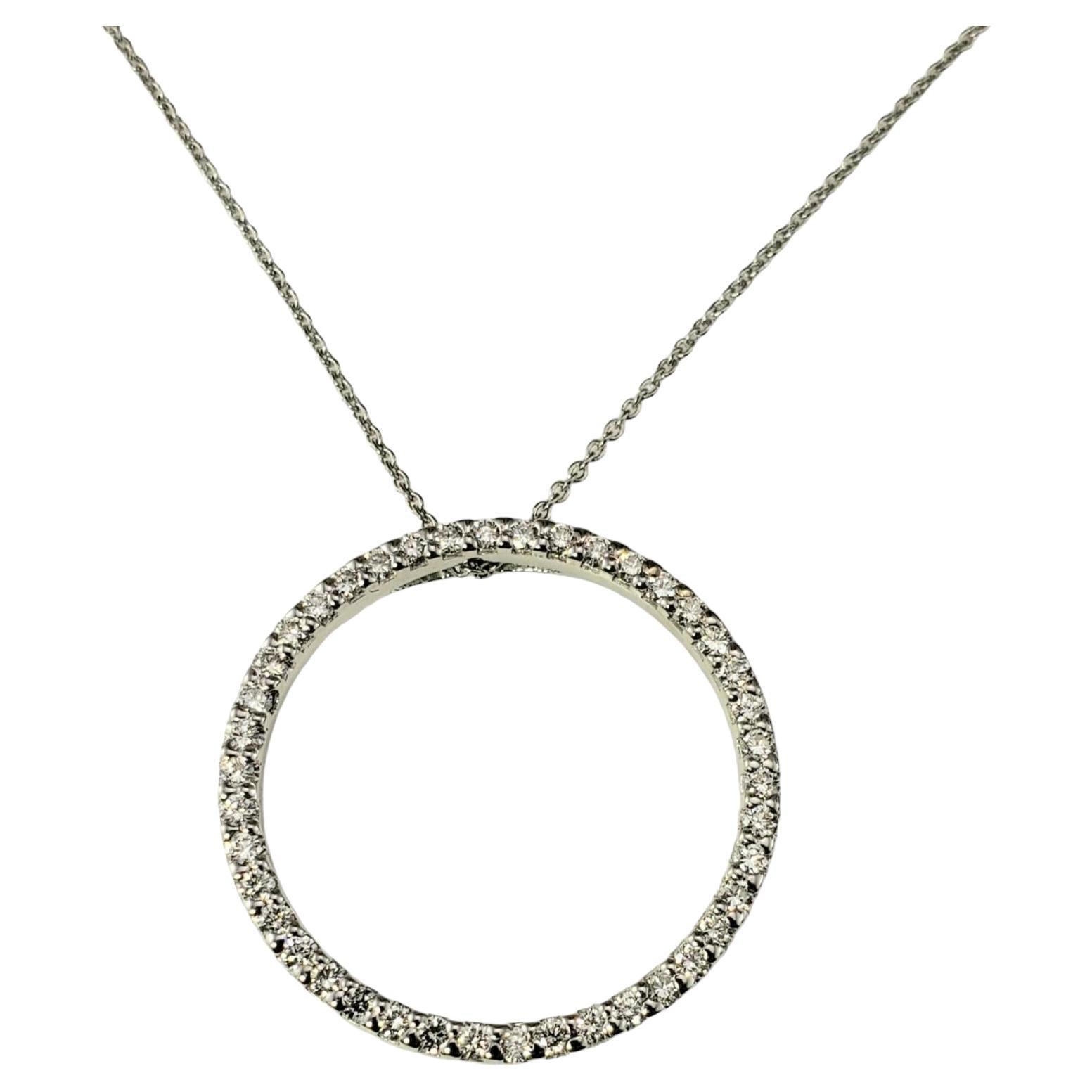 Roberto Coin 18K White Gold & Diamond Circle of Life Pendant Necklace #18059