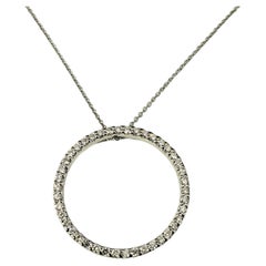 Roberto Coin 18K White Gold & Diamond Circle of Life Pendant Necklace #18059