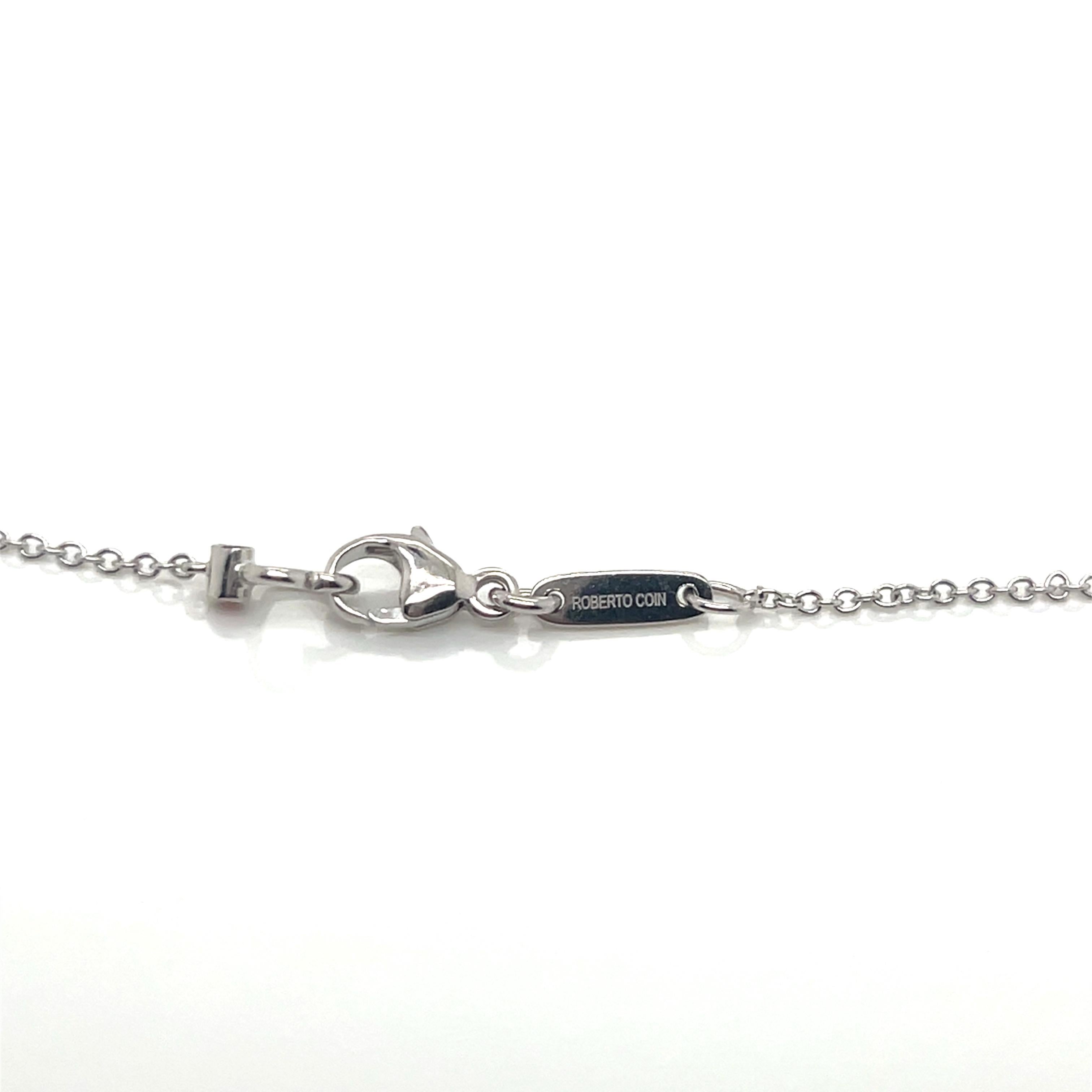 Collier à pendentifs en or blanc 18K avec cercles de diamants Roberto Coin Excellent état - En vente à Boston, MA