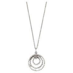 Roberto Coin 18K Weißgold Diamond Circles Anhänger Halskette