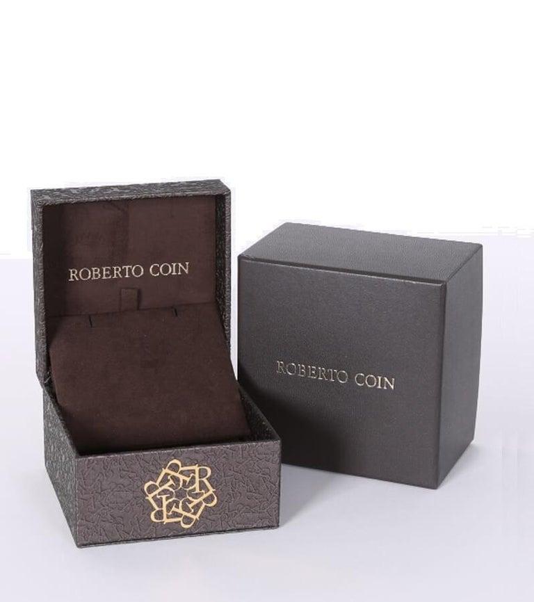 Women's or Men's Roberto Coin 18k White Gold & Diamond Earrings 000604AWERX0 For Sale