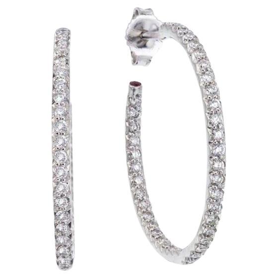 Roberto Coin 18k White Gold & Diamond Earrings 000604AWERX0 For Sale