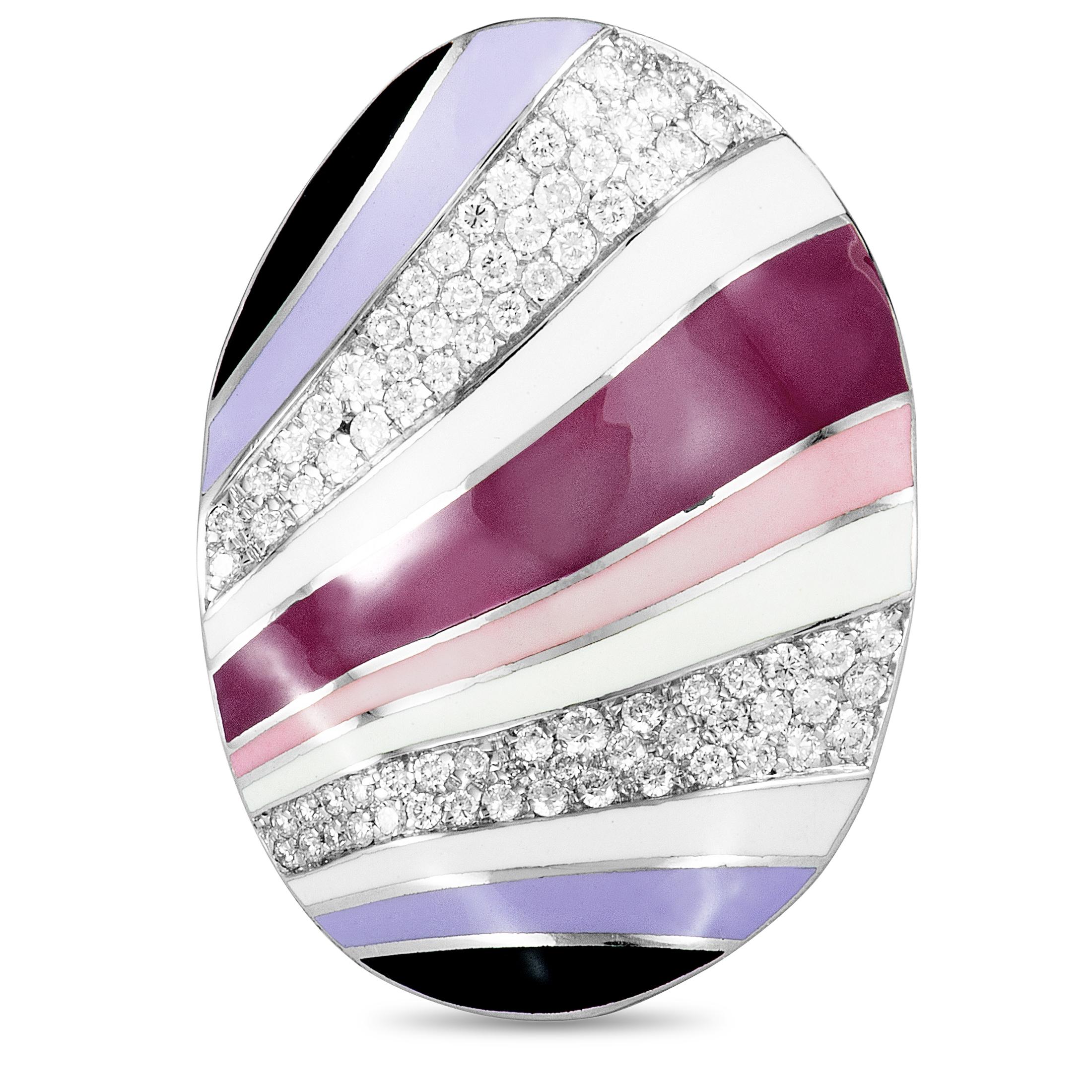 Roberto Coin 18 Karat Gold Diamond Pave and Black/Lavender/White/Fuchsia/Pink 1