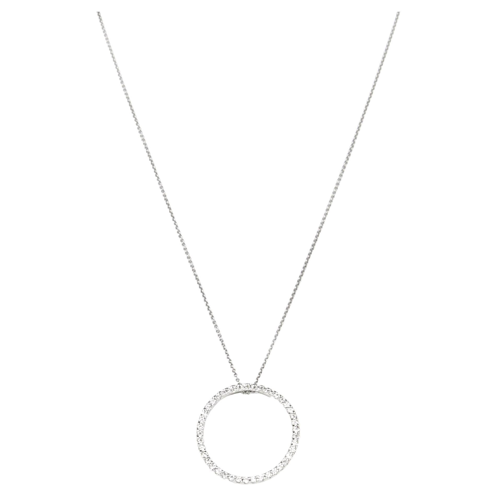 Roberto Coin 18k White Gold & Diamond Pave Circle Necklace rt. $1, 390