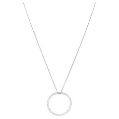 Roberto Coin 18k White Gold & Diamond Pave Circle Necklace rt. $1,390