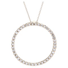 Roberto Coin 18k White Gold, Diamond & Ruby Circle Pendant Necklace