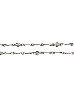 Roberto Coin 18K White Gold Diamond Station Necklace 18" #25481