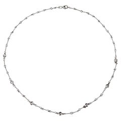 Roberto Coin 18K White Gold Diamond Station Necklace 18" #25481
