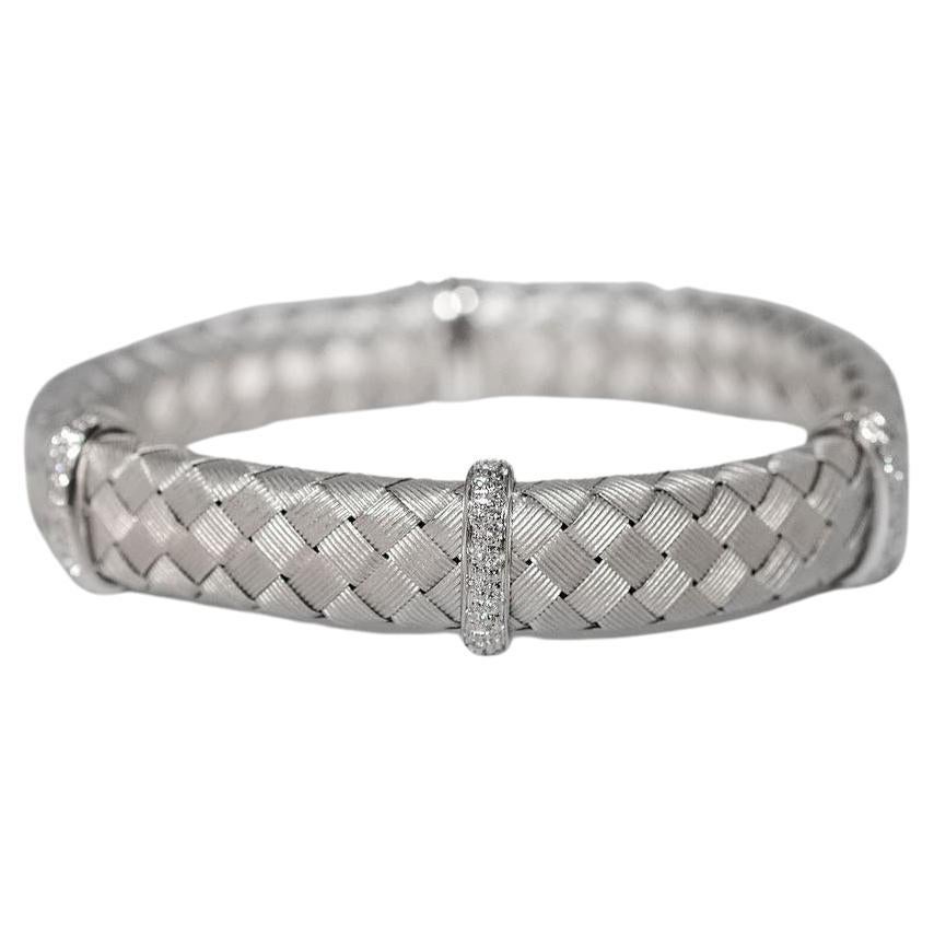 Roberto Coin 18k white gold Diamond Weaved Bracelet & Sapphire, vintage