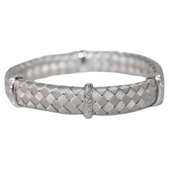 Roberto Coin 18k white gold Diamond Weaved Bracelet & Sapphire, vintage