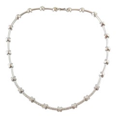 Roberto Coin 18K White Gold Diamond X Choker Necklace 16" with box #16955