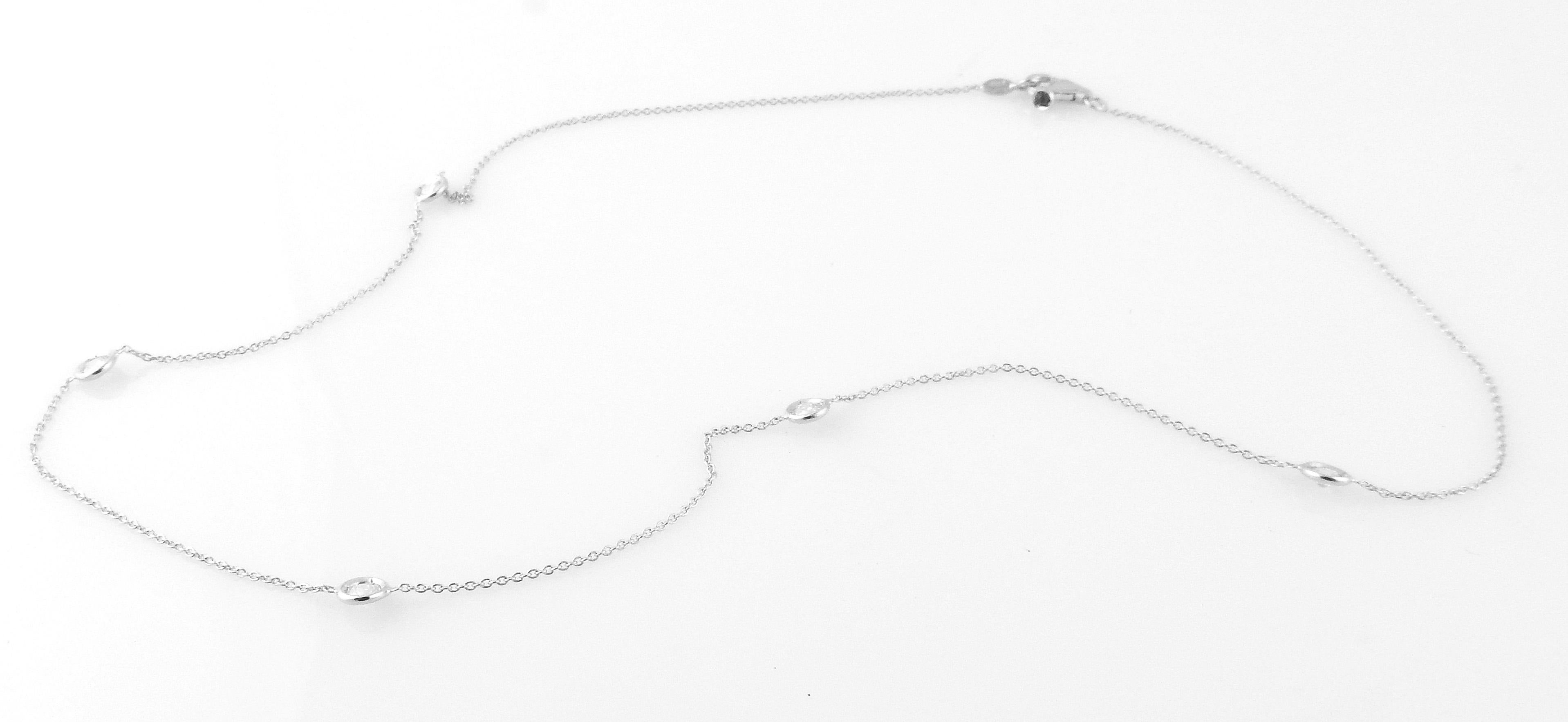 Roberto Coin 18K White Gold Diamonds by the Inch 5 Station Necklace at