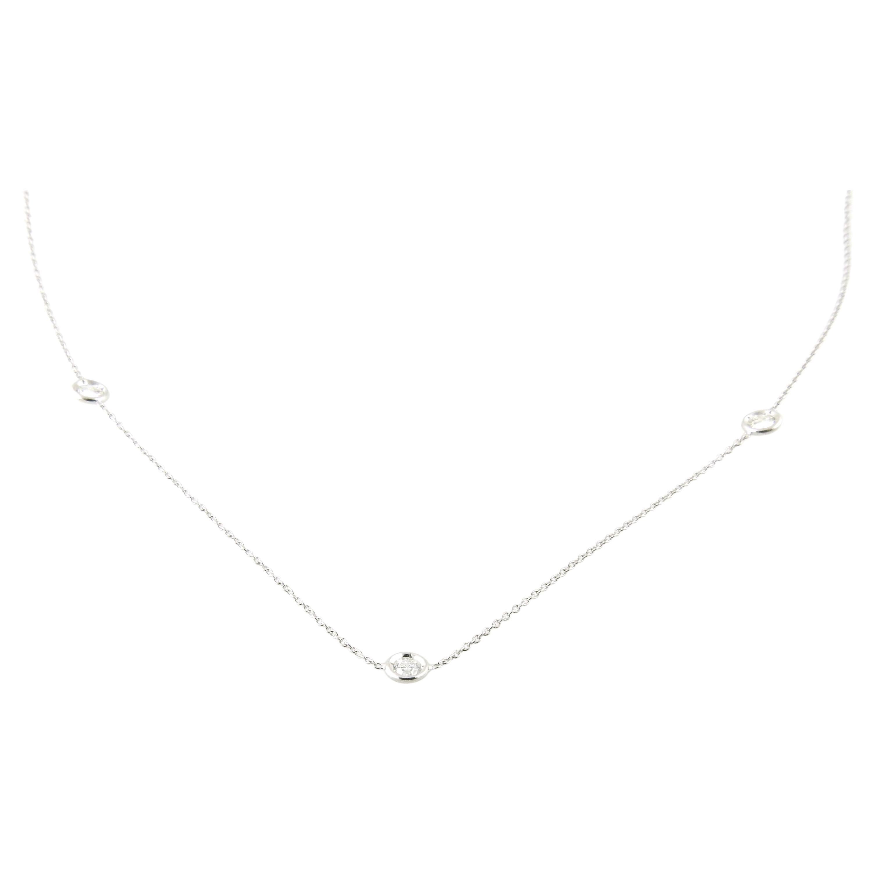 Roberto Coin 18K White Gold Diamonds by the Inch 5 Station Necklace