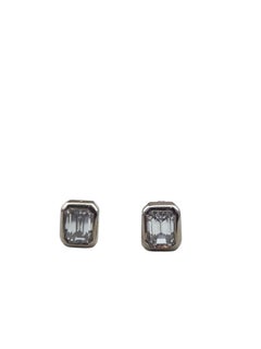 Roberto Coin 18K White Gold Emerald Cut Diamond Earrings #24715
