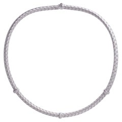 Roberto Coin 18k White Gold Silk Collection Diamond Choker Necklace