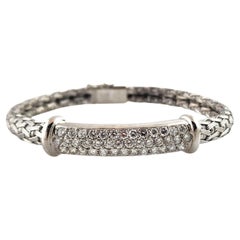 Roberto Coin 18K Weißgold Seidengeflecht Diamant-Armband #18728