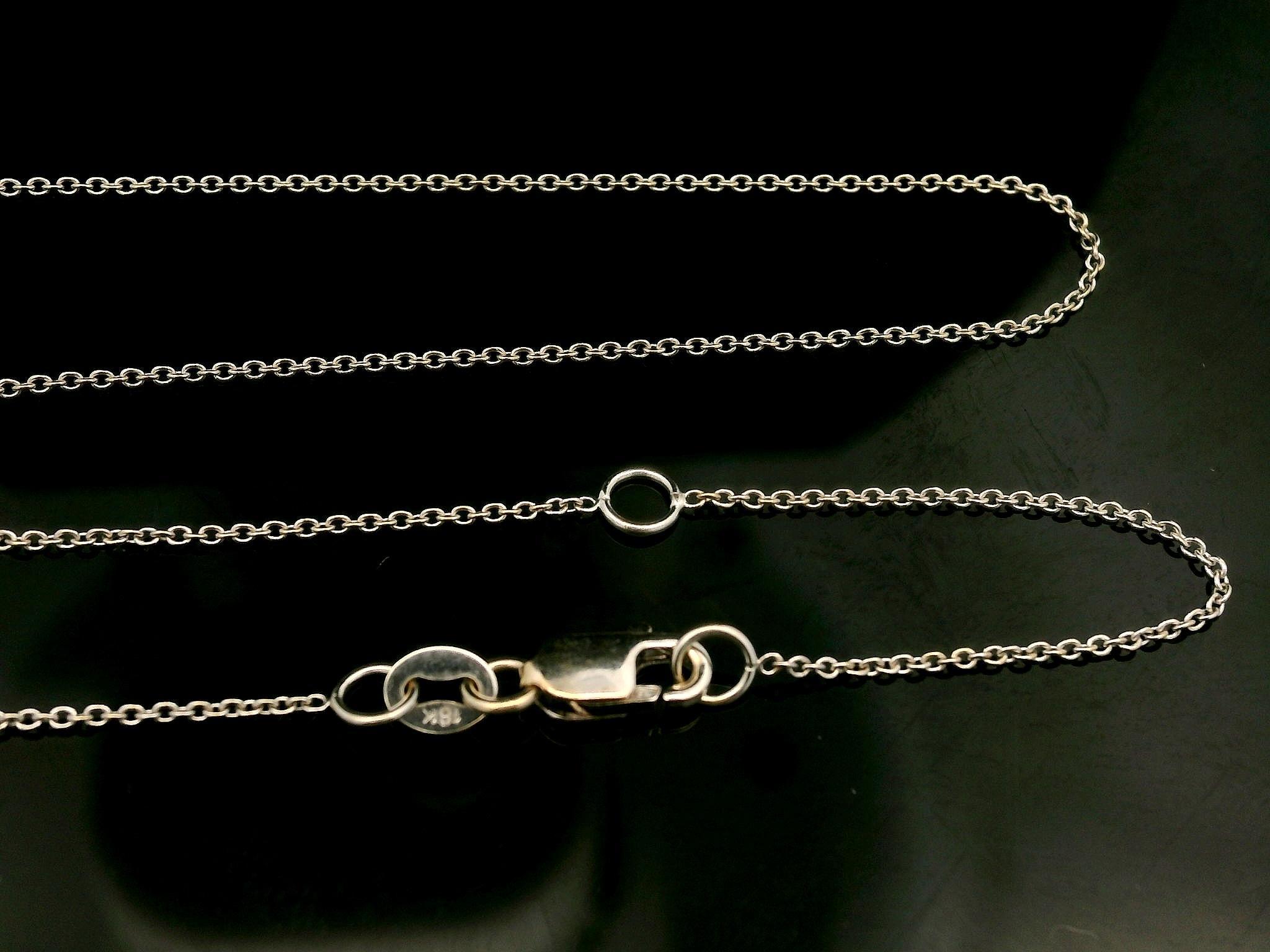 Roberto Coin 18k White Gold Slanted Diamond Open Heart Slide Pendant Necklace In Excellent Condition In Montclair, NJ
