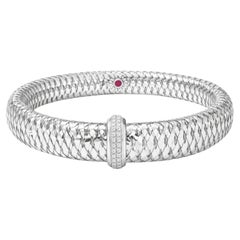 Roberto Coin 18K White Gold Stretchable Mesh Diamond Bracelet
