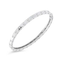Roberto Coin 18k White Gold Symphony Collection Dimpled Bangle, 7771358AWBA0