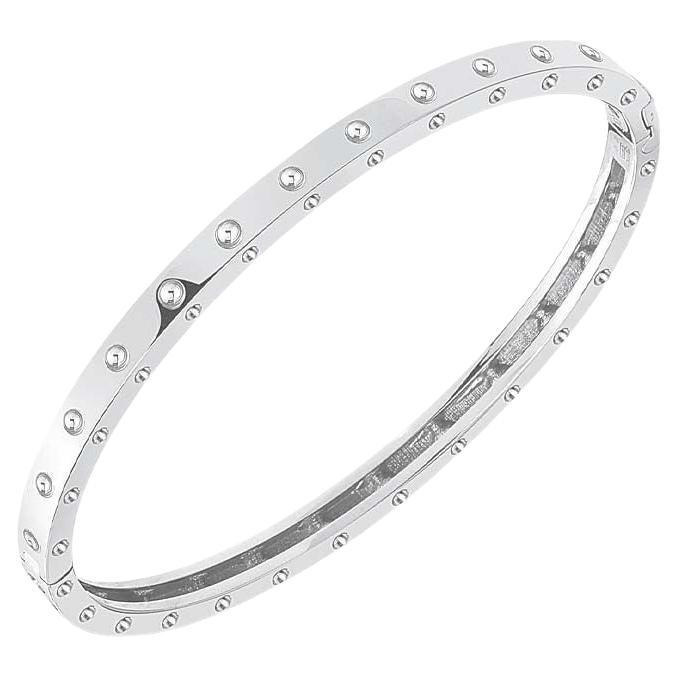 Roberto Coin 18k White Gold Symphony Collection Dimpled Bangle, 7771358AWBA0 For Sale