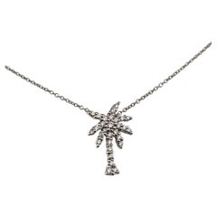 Roberto Coin 18K White Gold Tiny Treasures Diamond Palm Tree Necklace #24180 Roberto Coin 18K White Gold Tiny Treasures Diamond Palm Tree Necklace #24180