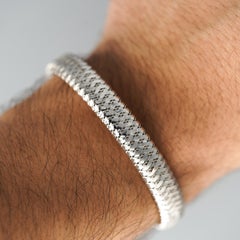 Roberto Coin 18K White Gold Woven Flexible Bangle Bracelet