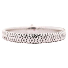 Roberto Coin 18K White Gold Woven Flexible Bangle Bracelet