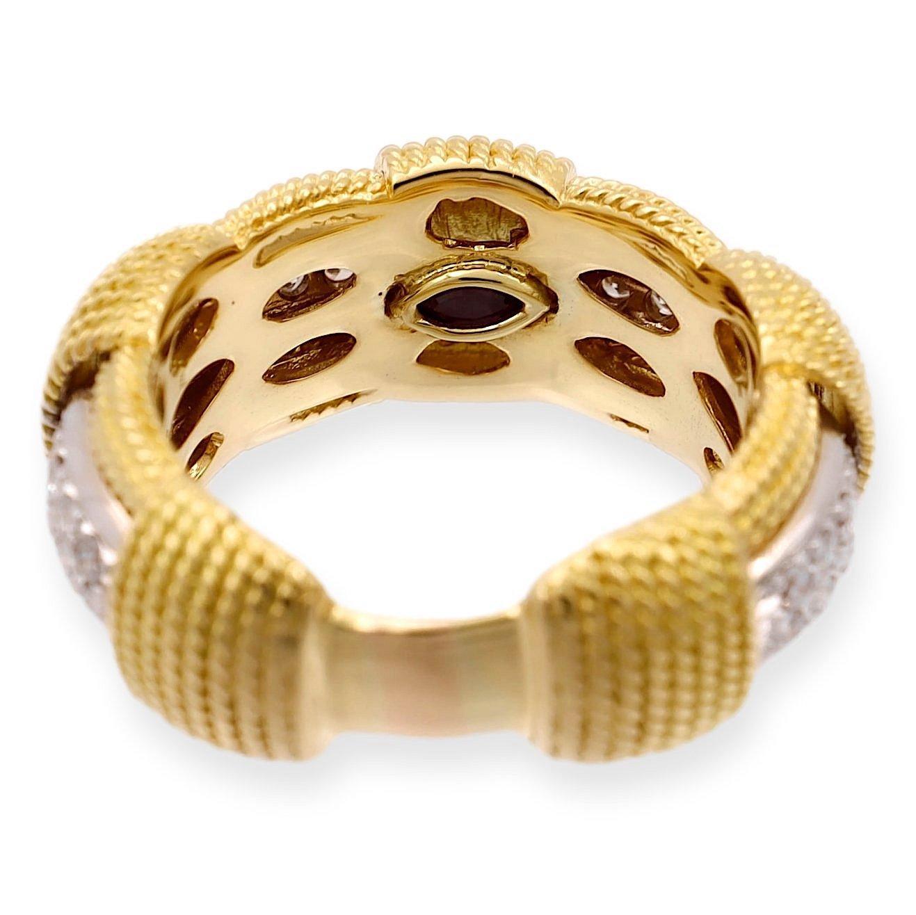 Roberto Coin 18K Gelb- und Weißgold Appassionnata Diamond Band Ring (Zeitgenössisch)