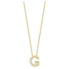 Roberto Coin 18K Yellow Gold 0.06CT Diamond "G" Pendant Necklace 001634AYCHXG