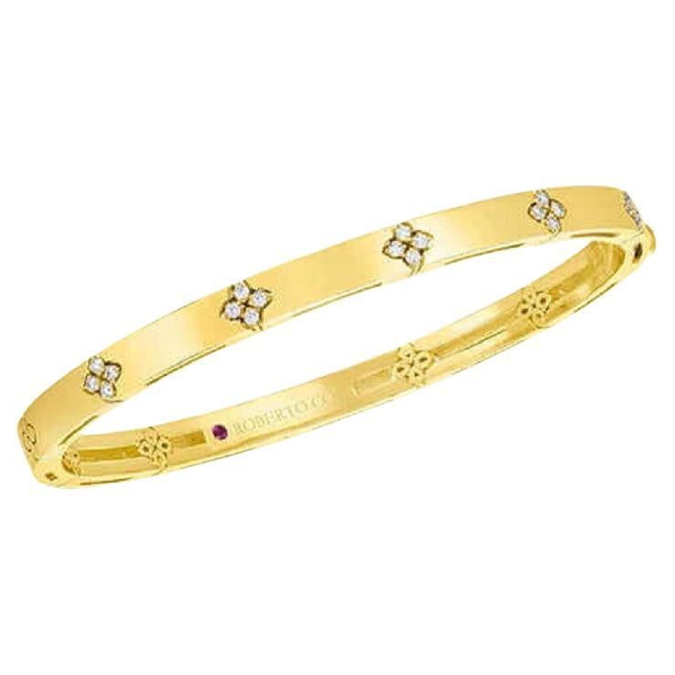 Roberto Coin Bracelet jonc en or jaune 18 carats avec diamants 0,15 carat 8882970AYBAX