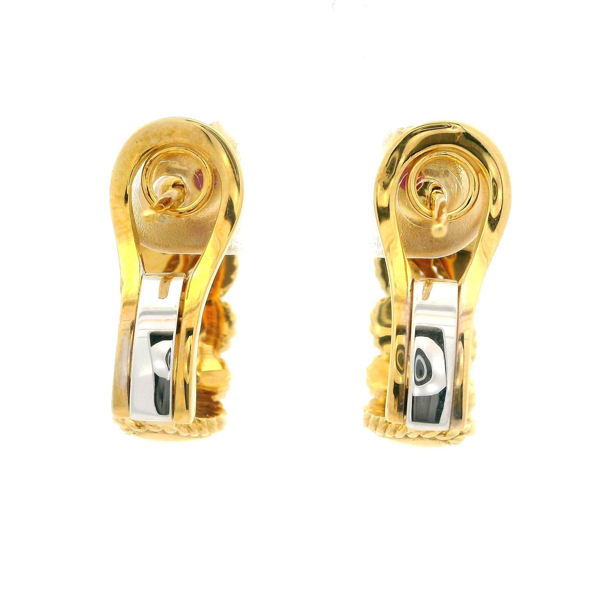 Roberto Coin 18k Yellow Gold 0.35ctw Diamond Byzantine Barocco Cuff Earrings 1