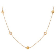 Roberto Coin 18K Yellow Gold 0.70ct Diamond and Sapphire Station Necklace