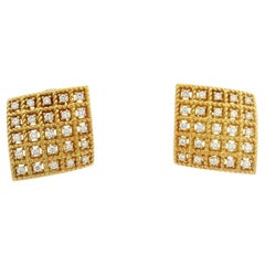 Roberto Coin - Orecchini quadrati Barocco bizantino in oro giallo 18k con diamanti da 0,87 carati
