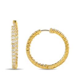 Pendientes de aro de Roberto Coin en oro amarillo de 18 quilates con diamantes de 2,85 quilates