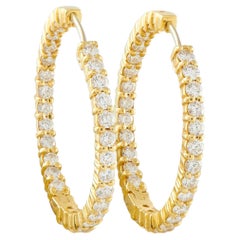 Pendientes de aro de Roberto Coin en oro amarillo de 18 quilates con diamantes de 2,85 quilates
