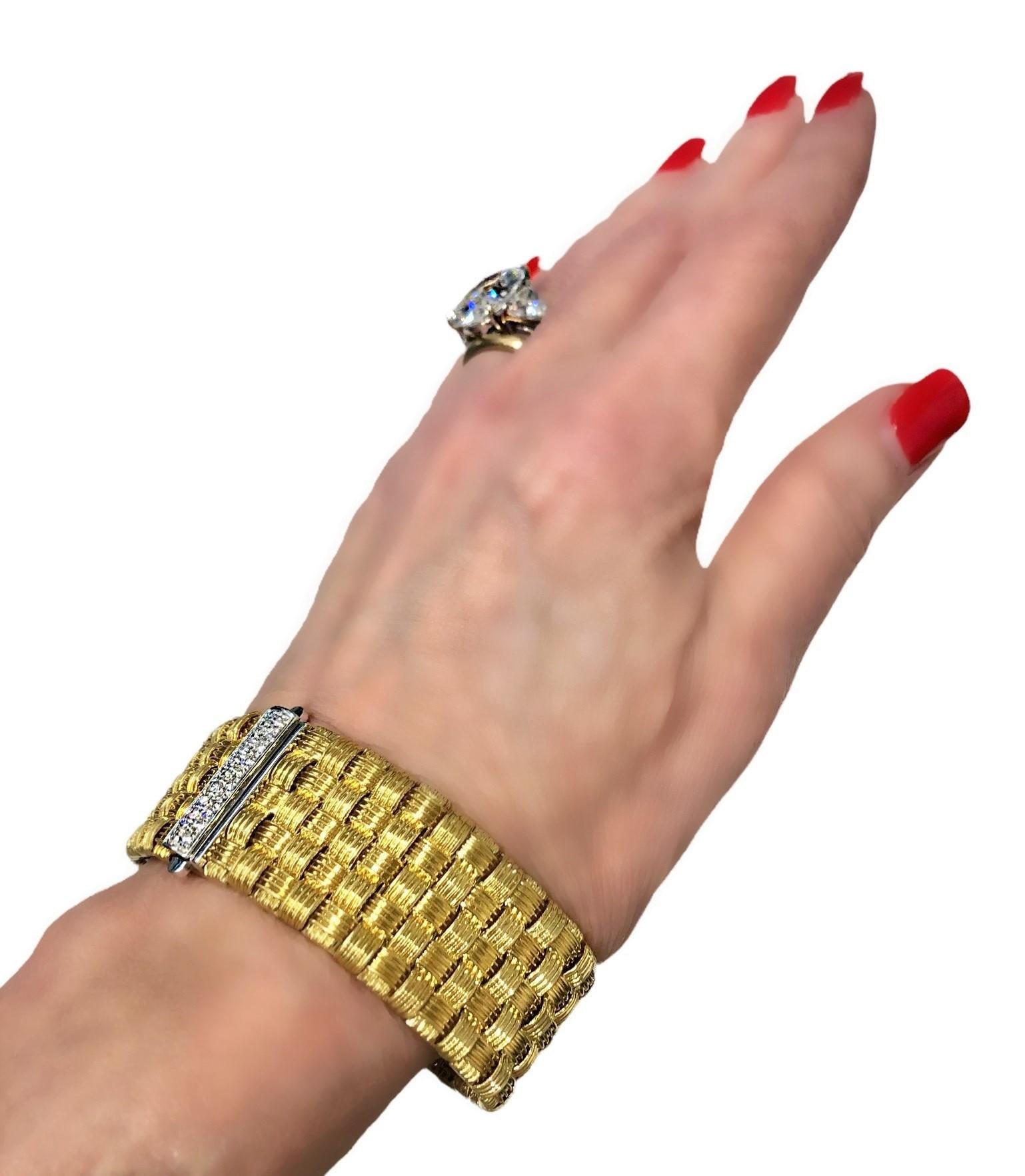 Roberto Coin Appassionata-Armband aus 18 Karat Gelbgold und Diamanten mit 5 Reihen im Angebot 5