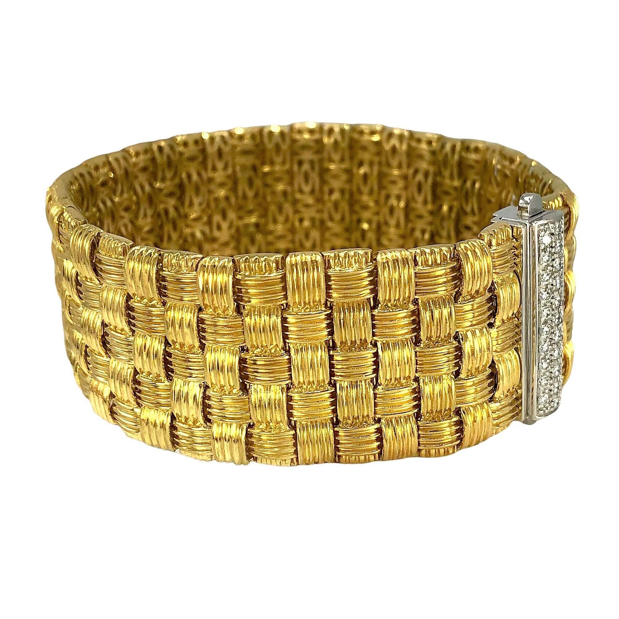 Roberto Coin Appassionata-Armband aus 18 Karat Gelbgold und Diamanten mit 5 Reihen (Moderne) im Angebot