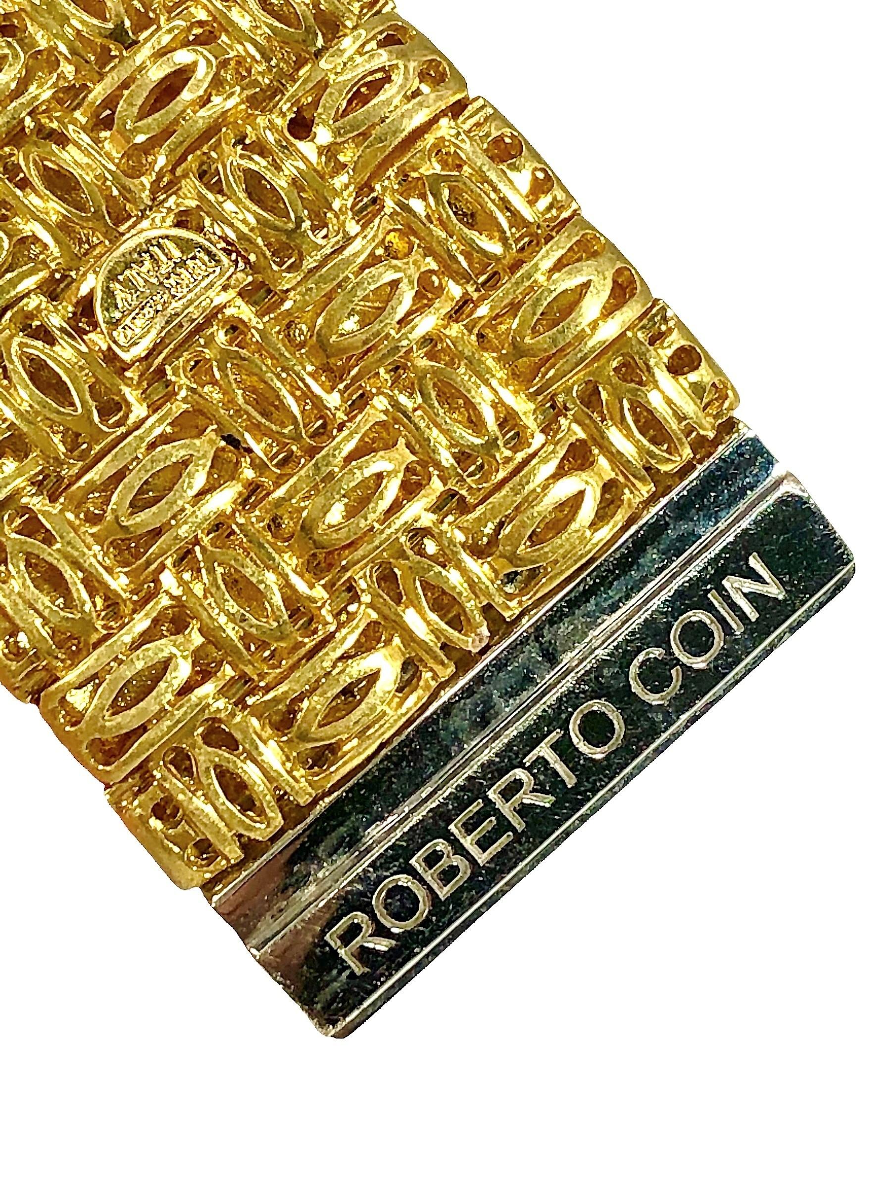 Roberto Coin Appassionata-Armband aus 18 Karat Gelbgold und Diamanten mit 5 Reihen Damen im Angebot
