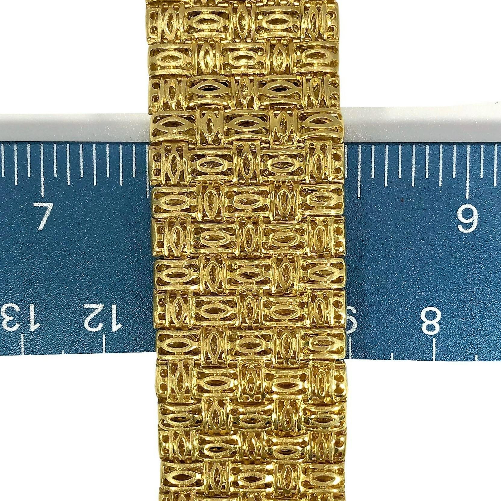 Roberto Coin 18K Yellow Gold and Diamond 5 Row Appassionata Bracelet In Good Condition For Sale In Palm Beach, FL