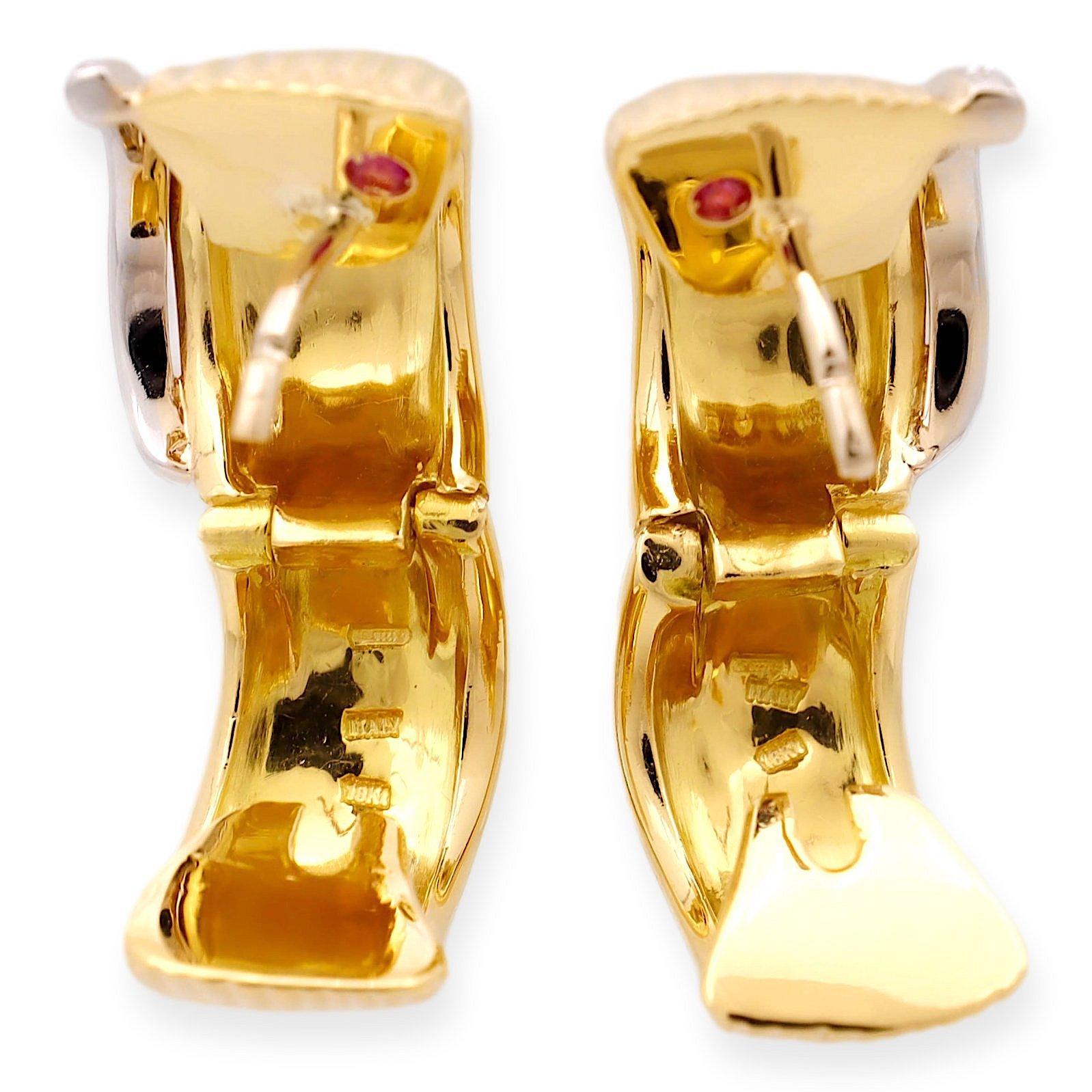 Women's Roberto Coin 18K Yellow Gold and Diamond Elephant Huggie Earrings