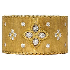 Roberto Coin 18K Yellow Gold and Diamond Venetian Princess Wide Cigar Ring