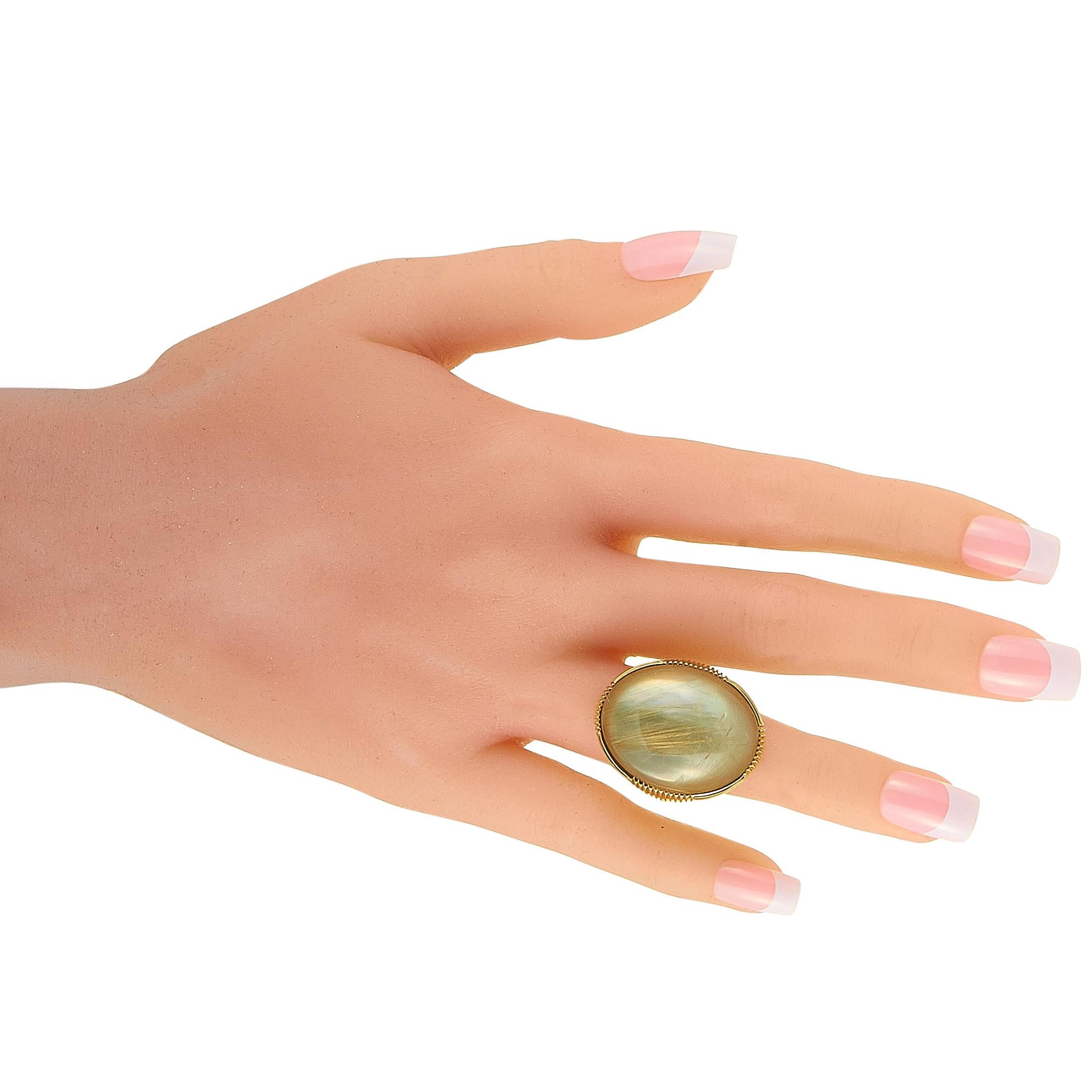 Women's Roberto Coin 18 Karat Yellow Gold and Rutilated Mother of Pearl Ring
