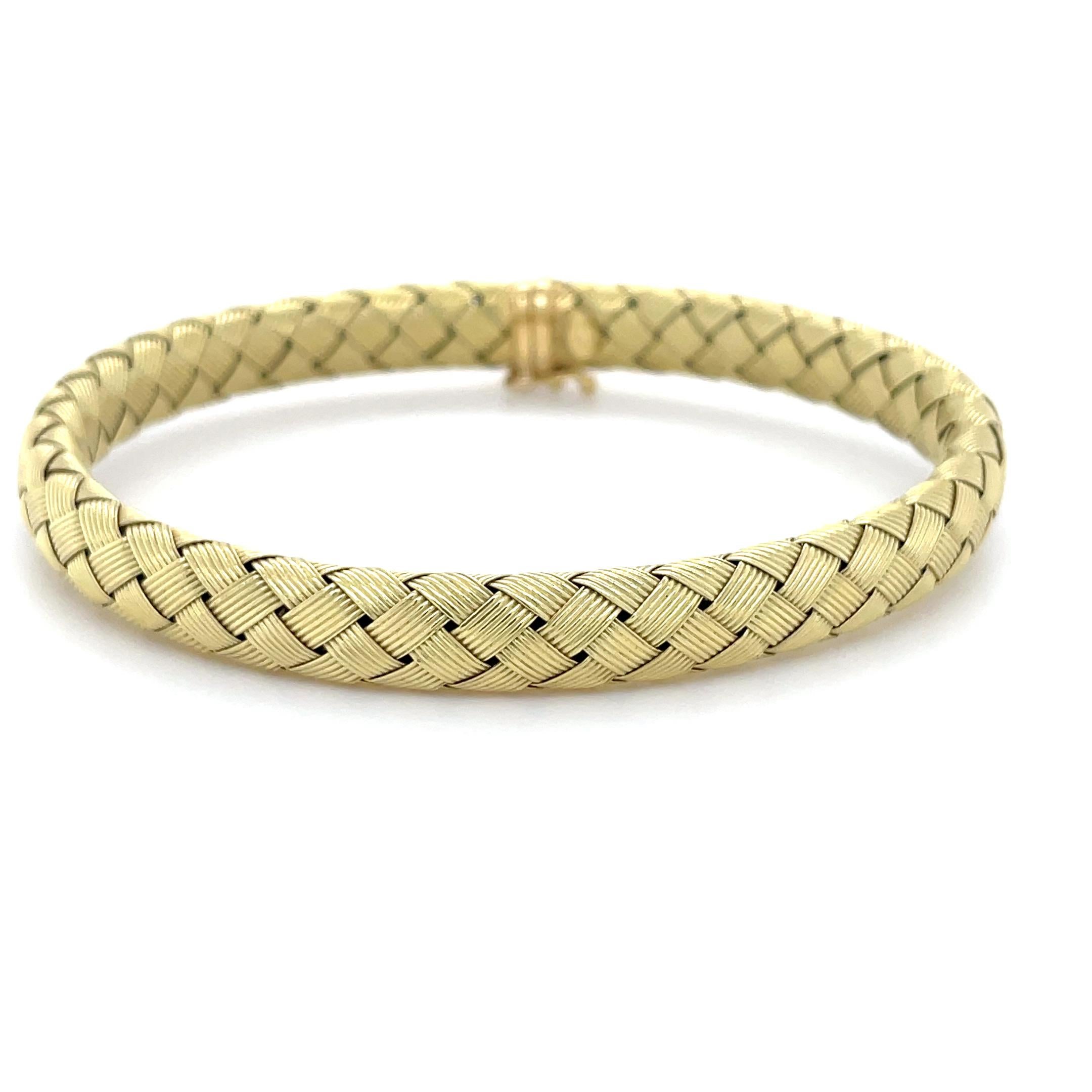 Cabochon Roberto Coin, 18K Yellow Gold and Sapphire Woven Silk Bracelet